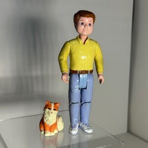 Vintage Fisher Price Loving Family Dream Dollhouse Dad and Cat